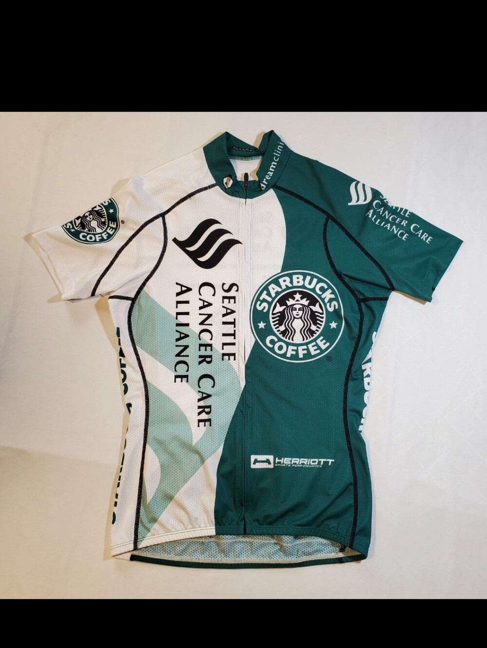 Starbucks Cycling Jersey Mens Small SCCA Seattle Cancer Care Alliance Sugoi